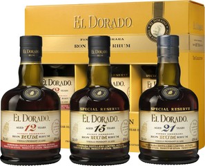 El Dorado Rum 3x 35 cl 12YO,15YO,21YO,dárková sada