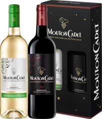 Dárkový set Mouton Cadet 2 x 0,75L, Bordeaux Sauvignon Blanc AOC + Bordeaux Rouge AOC
